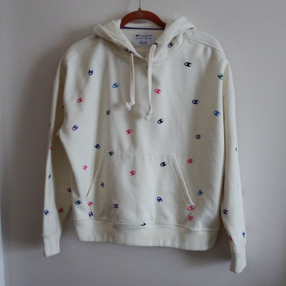 Champion Womens Rainbow Logo Explosion Hoodie L